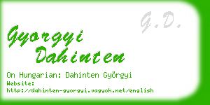 gyorgyi dahinten business card